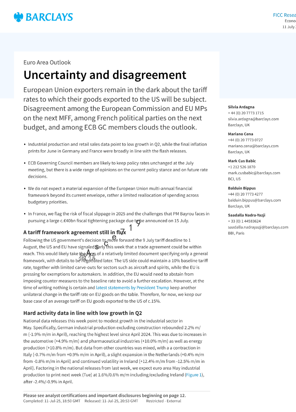 欧元区展望：不确定性与分歧