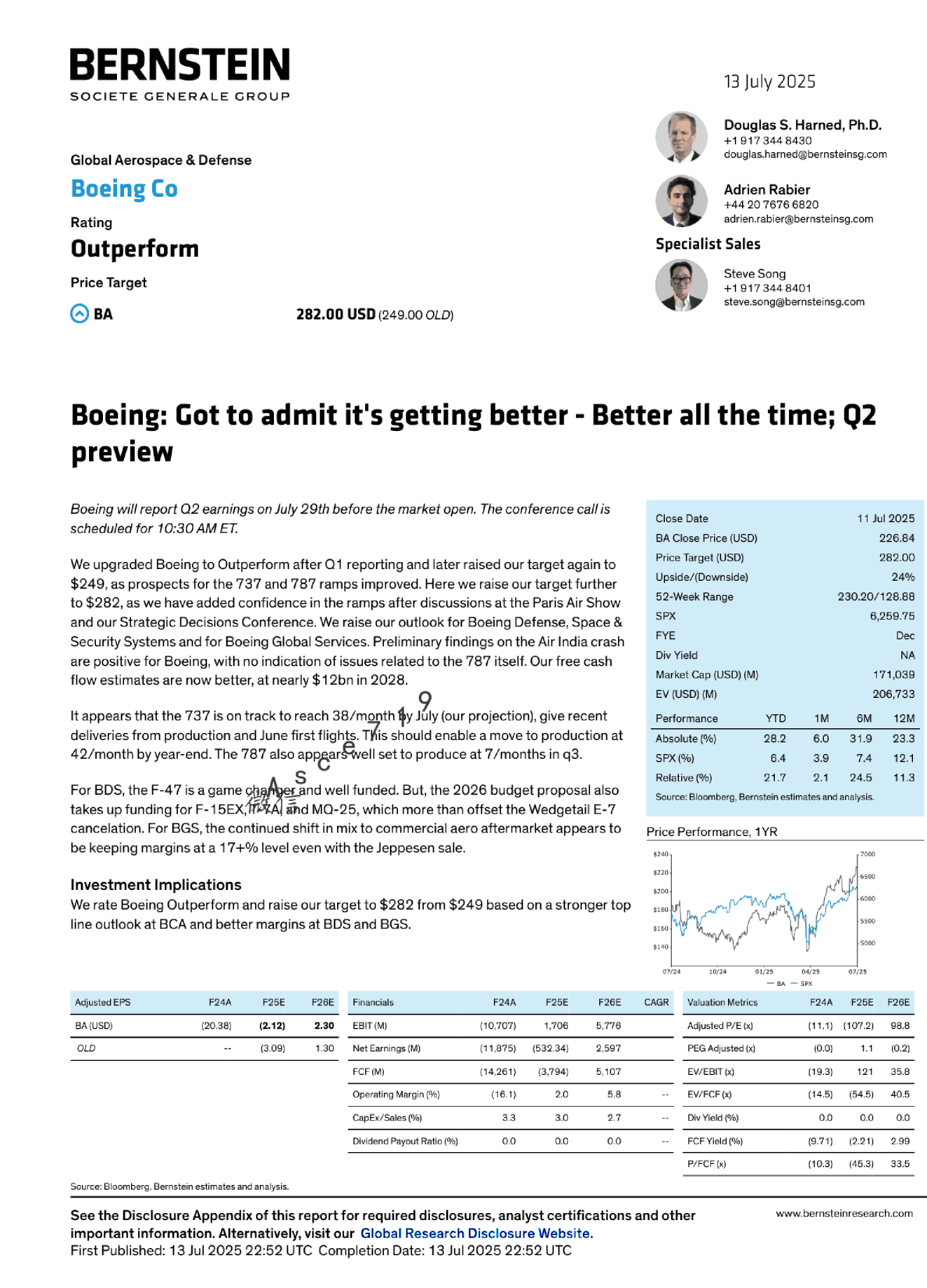 波音公司：不得不承认正在好转 - 越来越好；第二季度预览