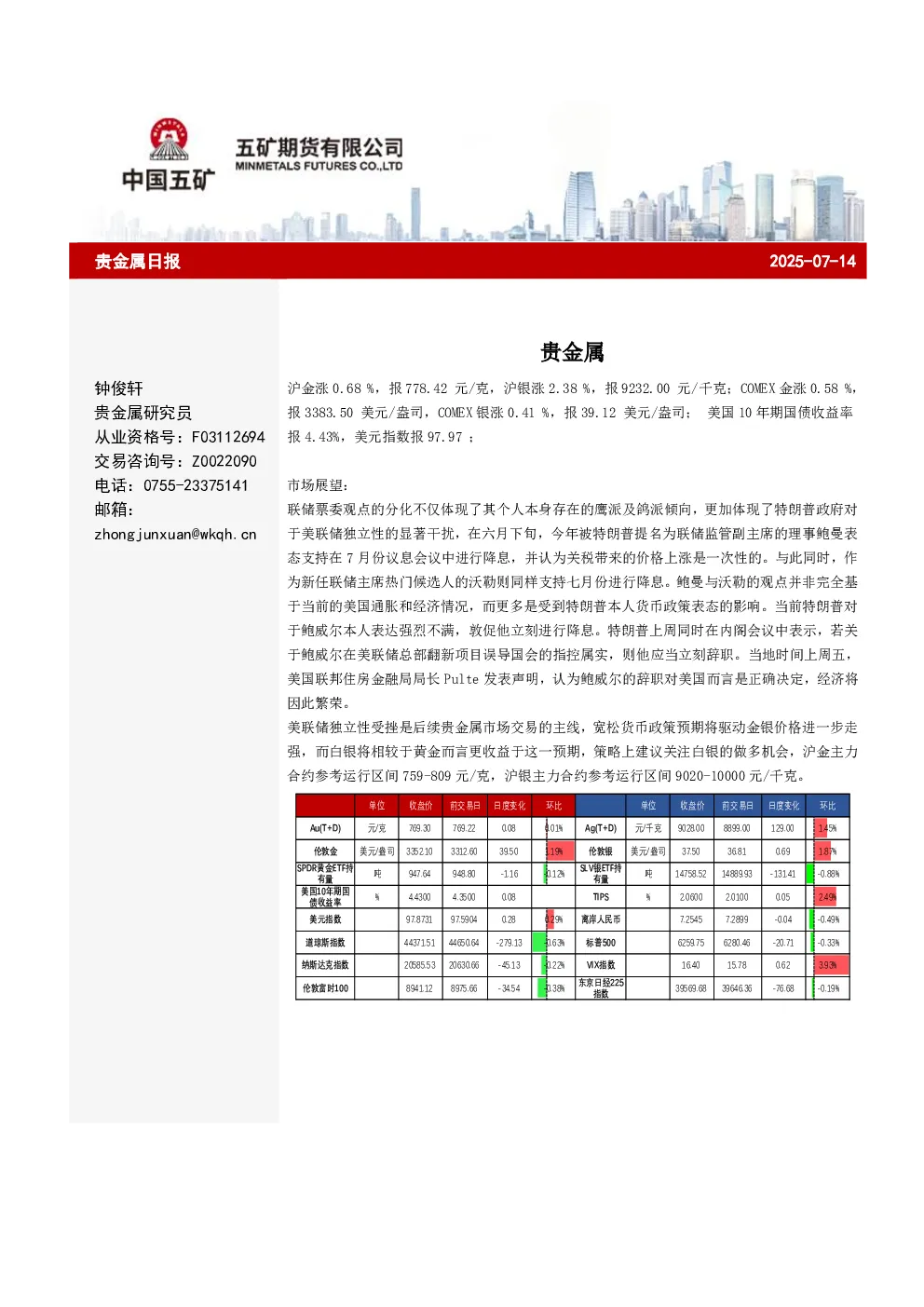 报告封面