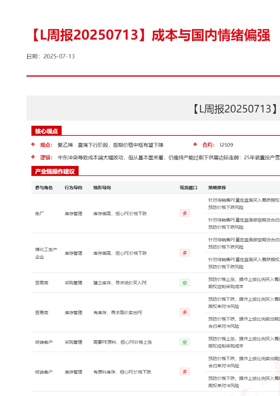 成本与国内情绪偏强
