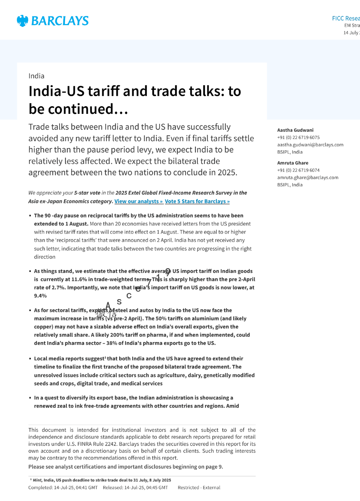 印度-美国关税和贸易谈判：将继续进行