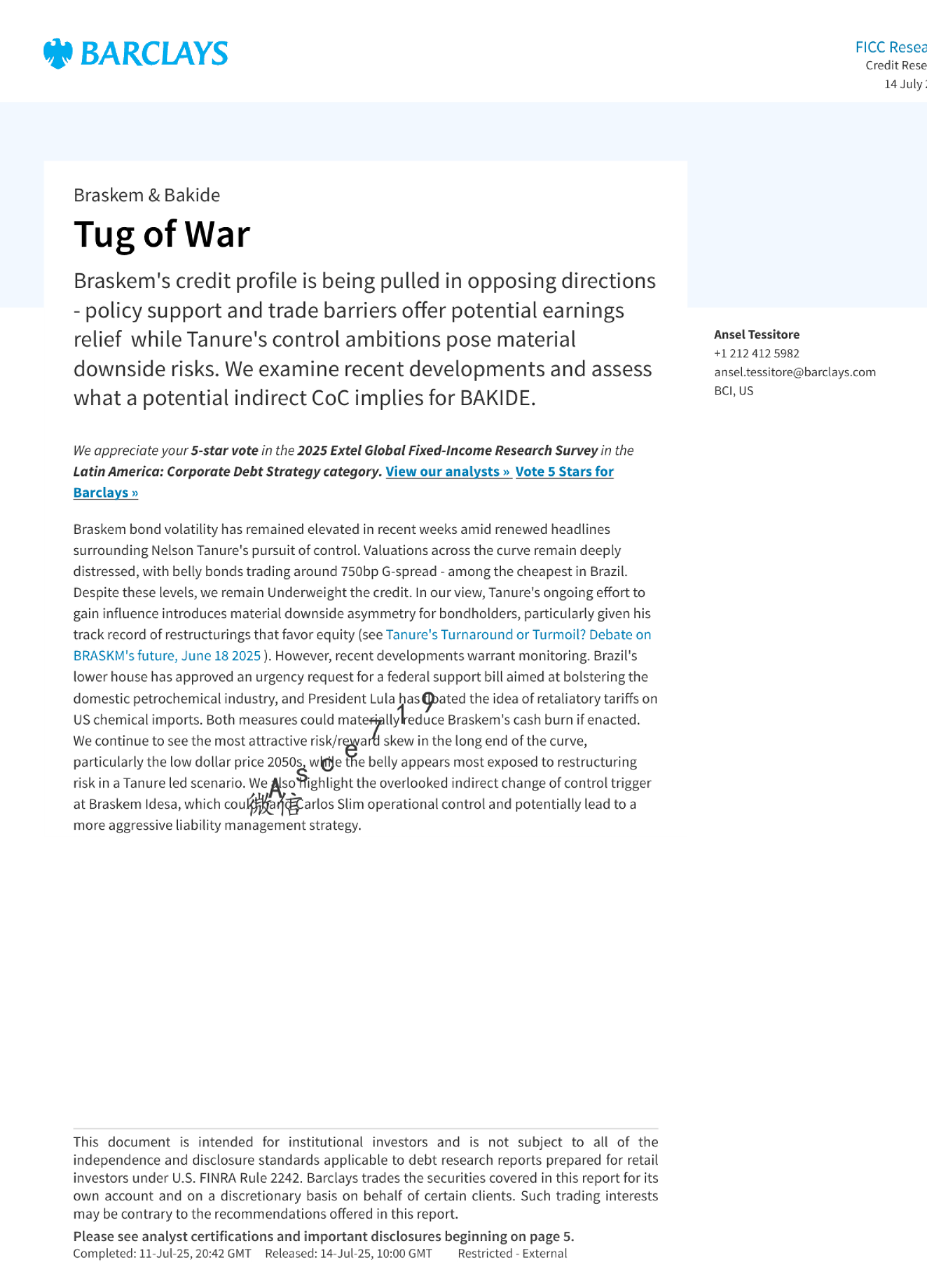 Braskem与Bakide的拉锯战