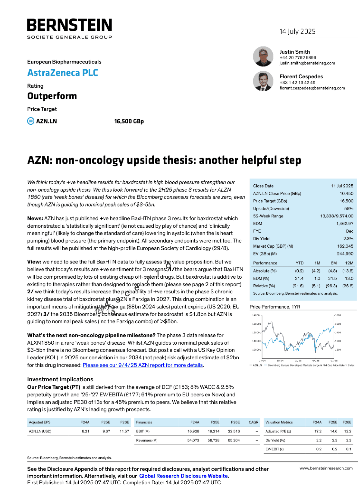 AZN非肿瘤领域上行论点的又一积极进展