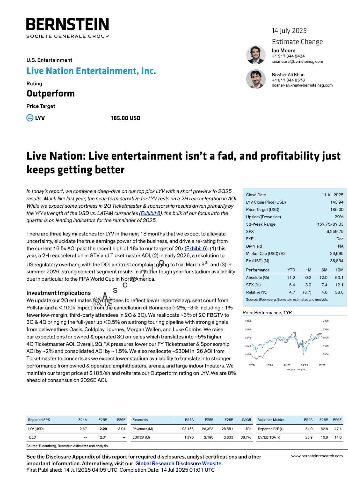 Live Nation：现场娱乐并非一时流行，盈利能力持续提升