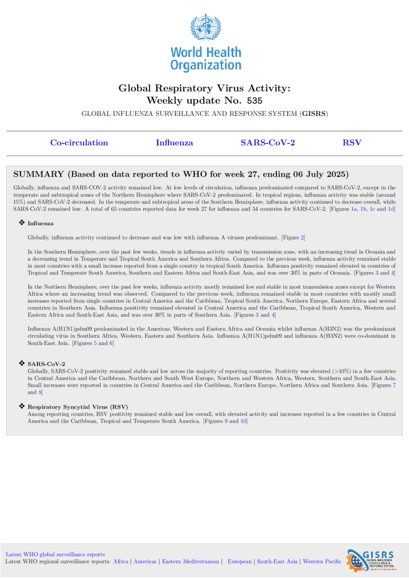 流感最新消息N°535