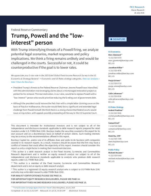 特朗普升级针对美联储主席鲍威尔的行动