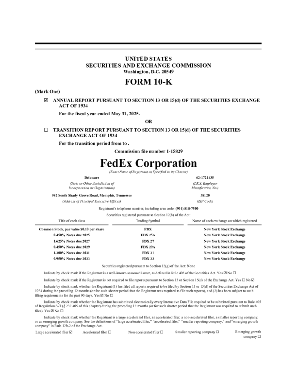 联邦快递 2024年度报告