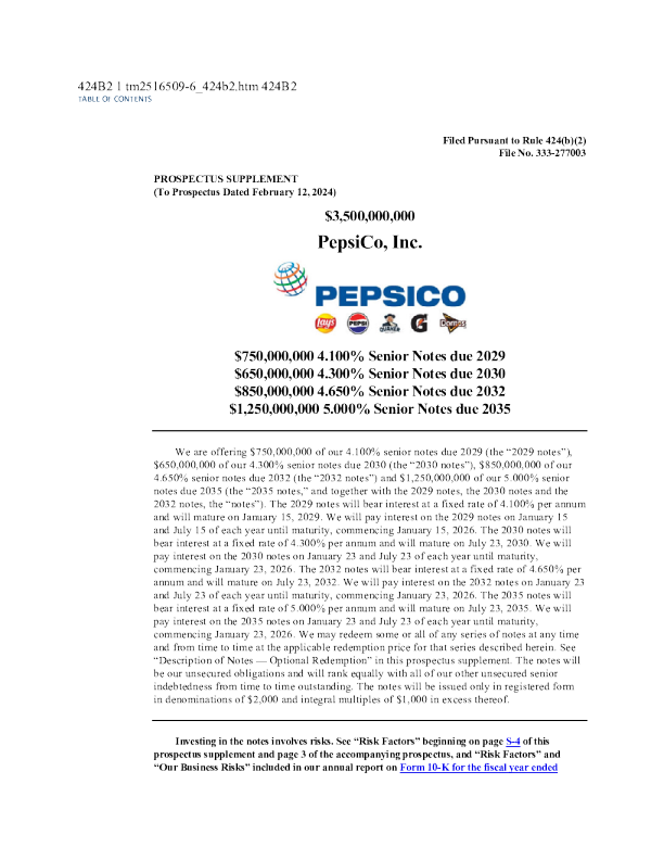 百事美股招股说明书(2025-07-22版)