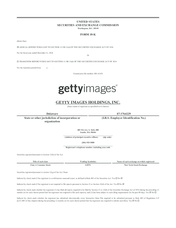 Getty Images Holdings Inc-A 2024年度报告