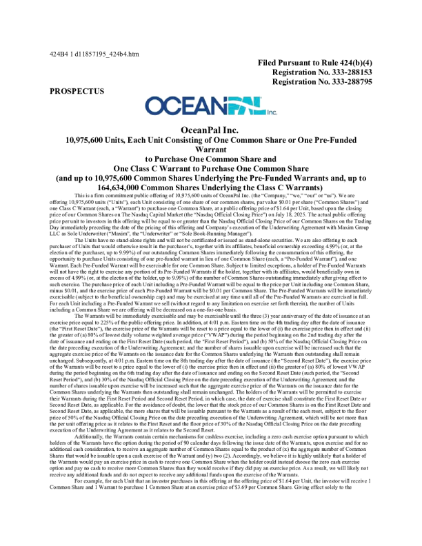 OceanPal Inc美股招股说明书(2025-07-22版)