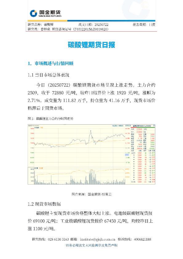 碳酸锂期货日报