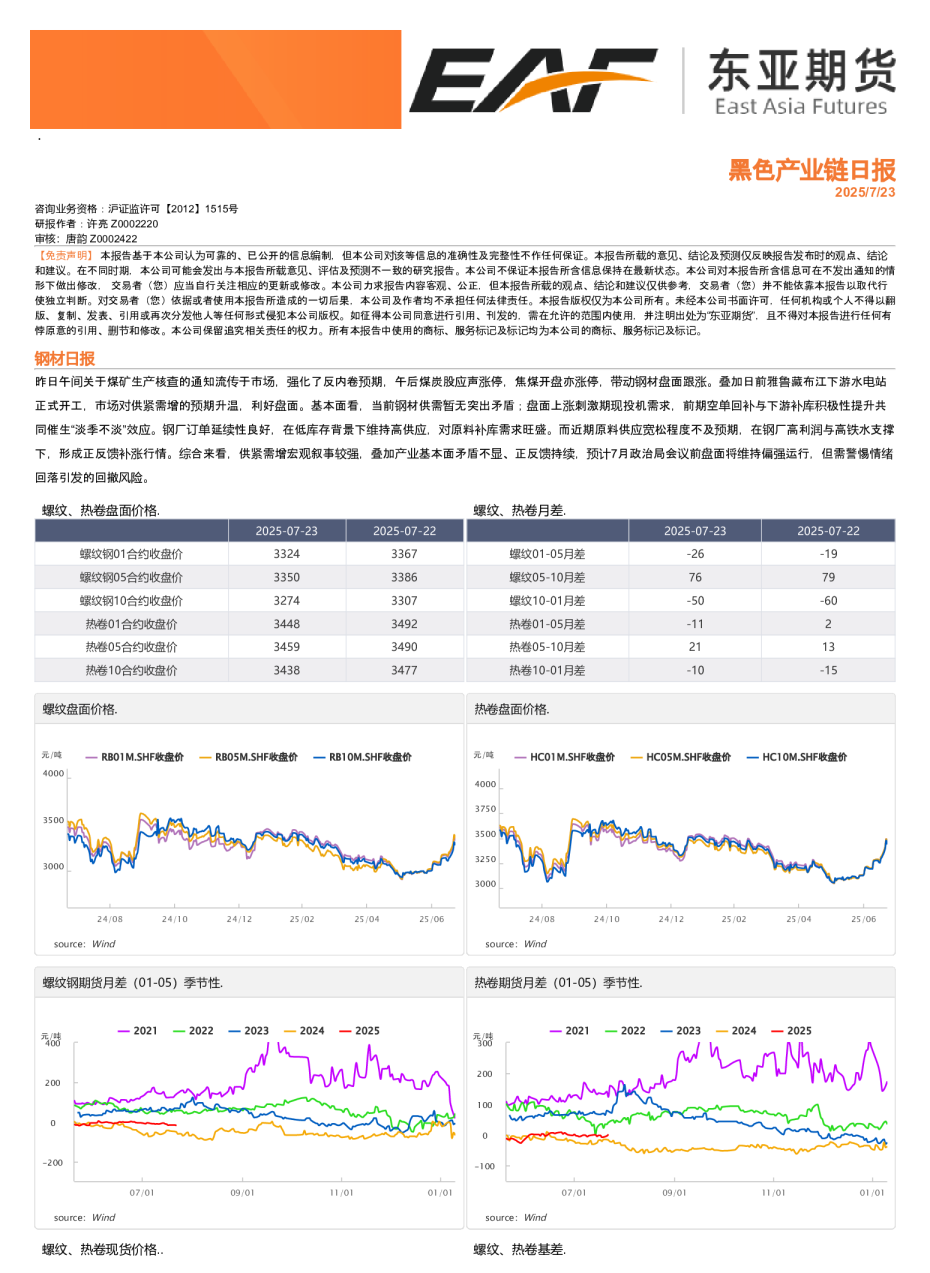 黑色产业链日报
