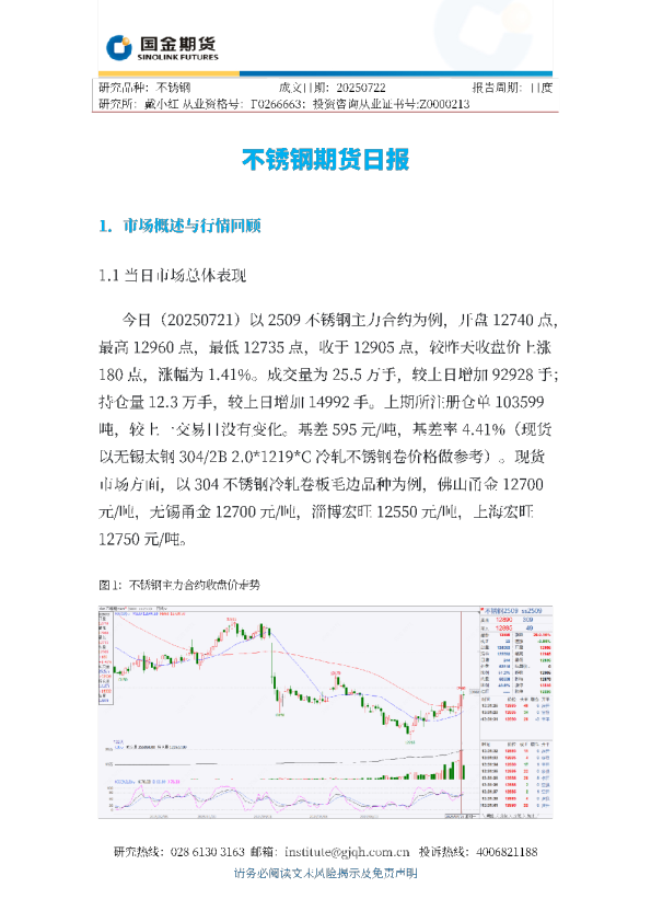 不锈钢期货日报