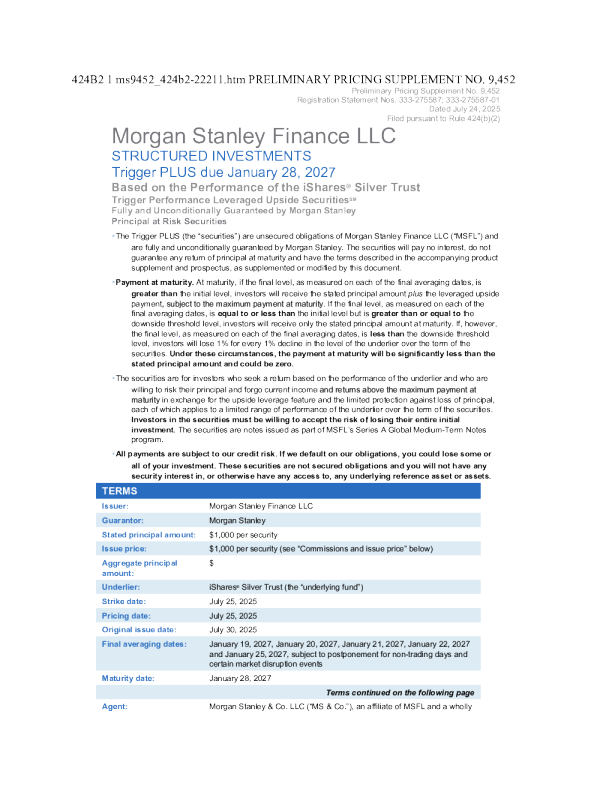 摩根士丹利美股招股说明书(2025-07-24版)