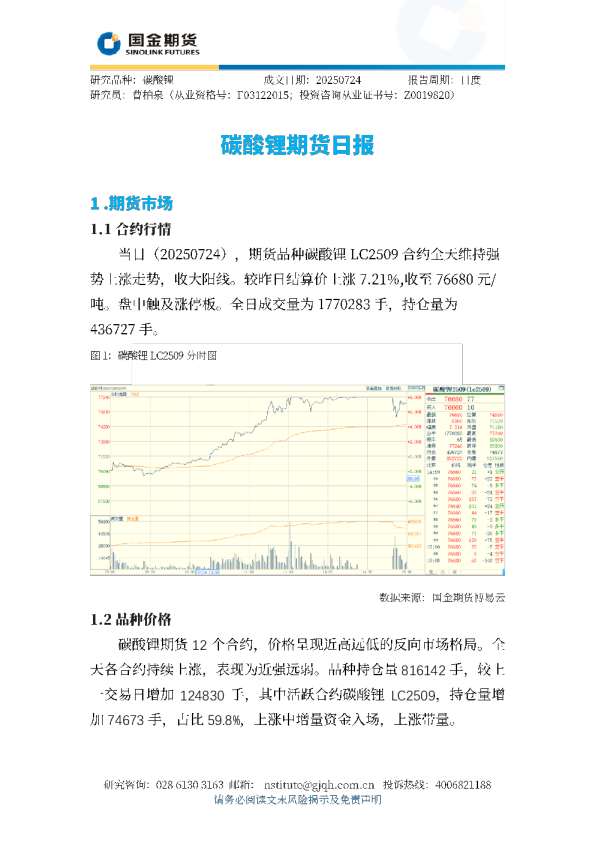 碳酸锂期货日报