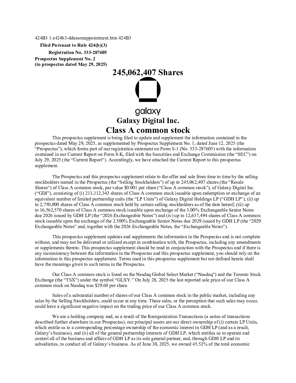 银河数字有限公司-A股招股说明书(2025-07-29版)