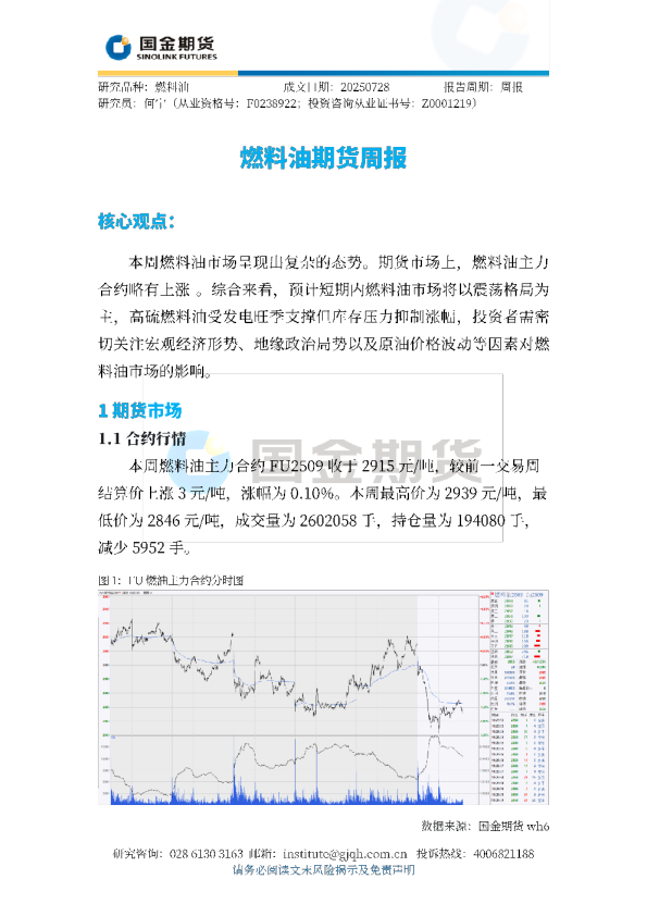燃料油期货周报