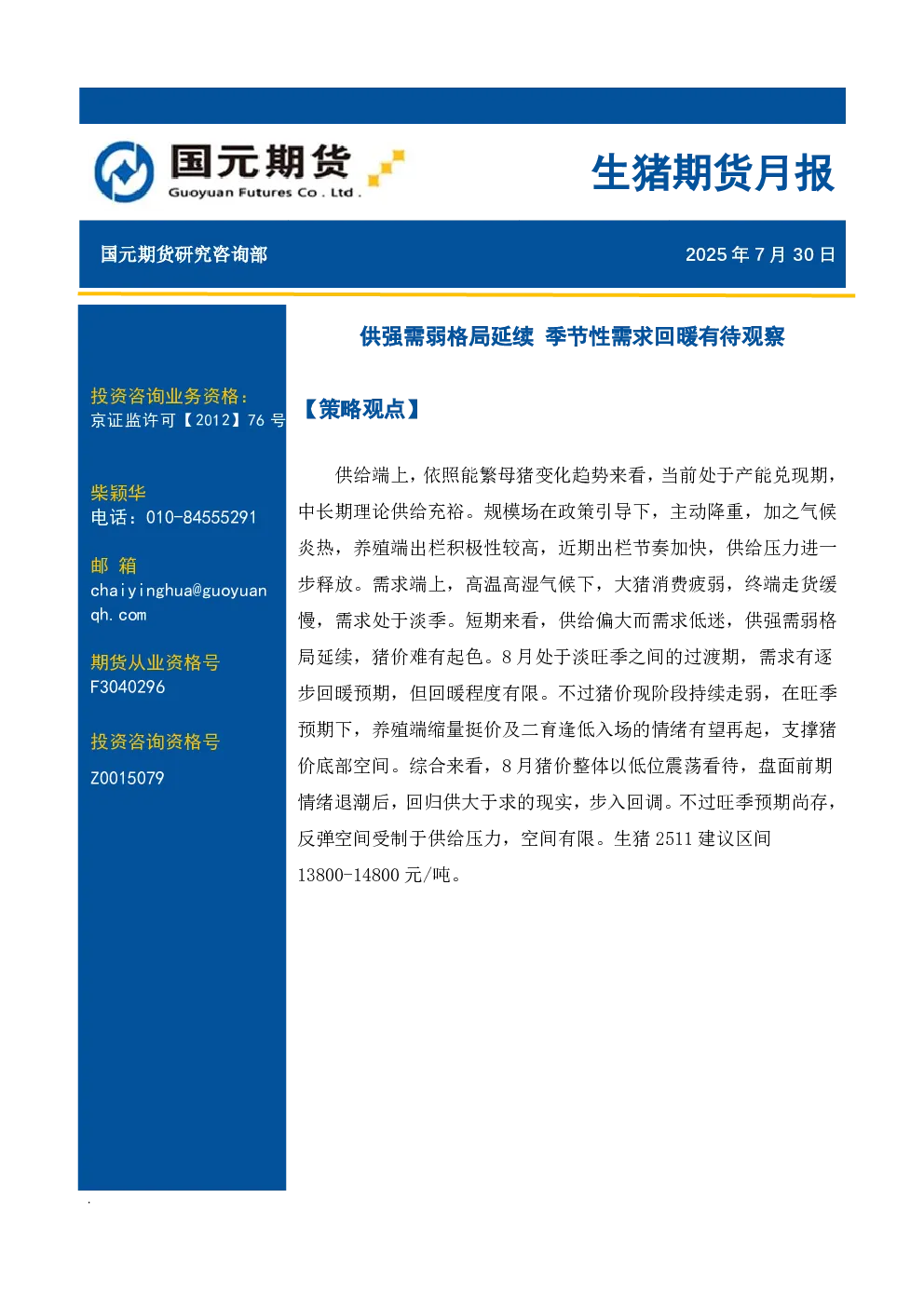 报告封面