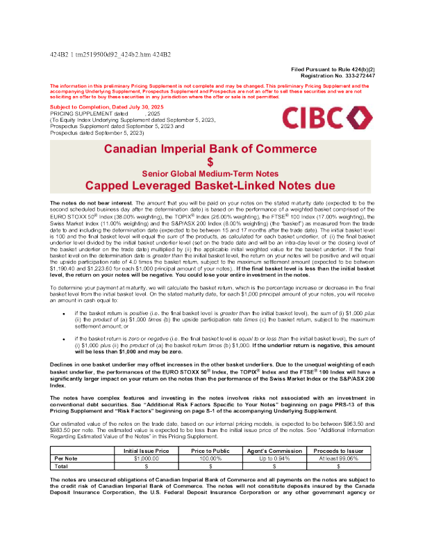 加拿大帝国商业银行美股招股说明书(2025-07-31版)