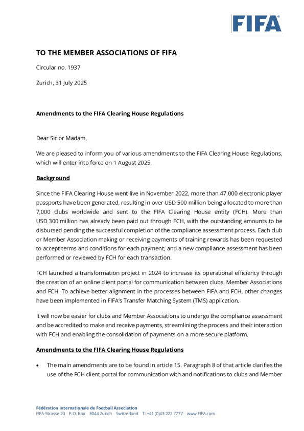 第1937_国际足联信息交换所条例修正案