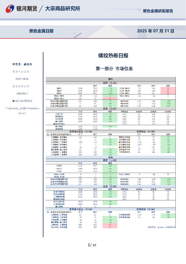 黑色金属研发报告