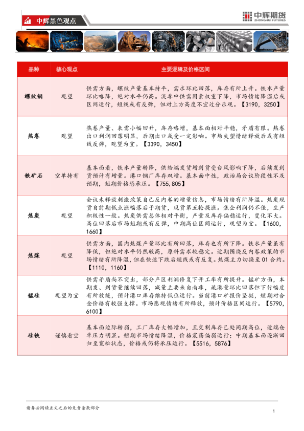 钢材：失望情绪释放，短线或有反弹