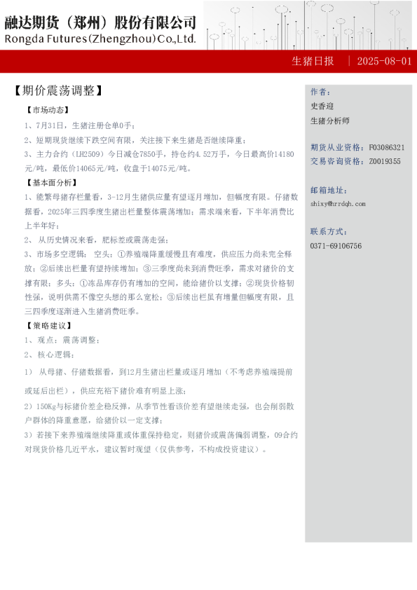 生猪日报 | 2025-08-01