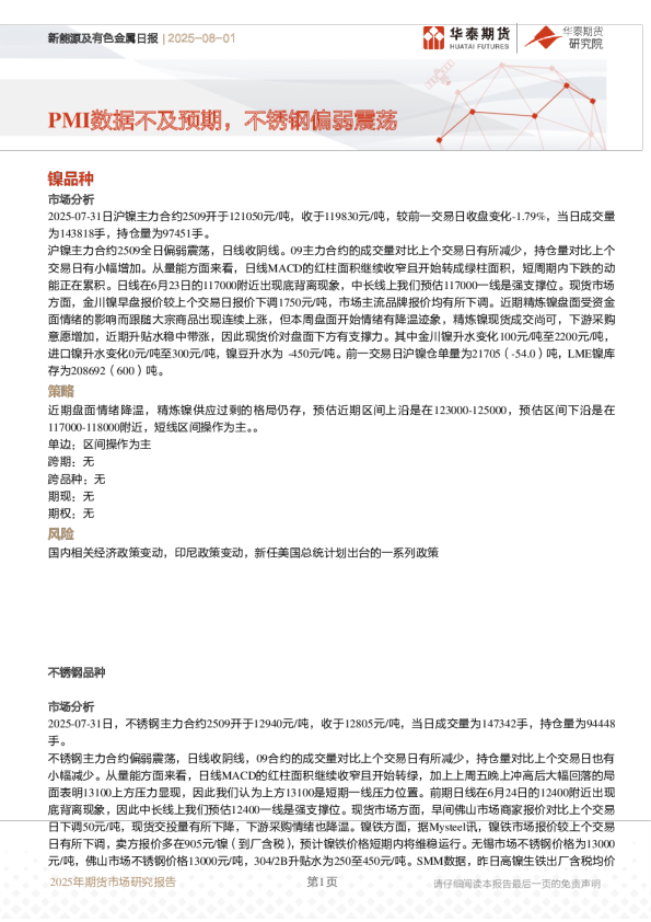 新能源及有色金属日报