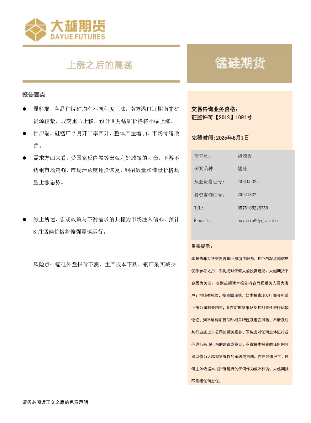 报告封面