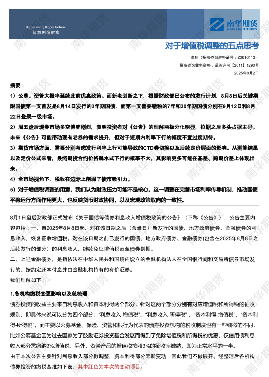 对于增值税调整的五点思考
