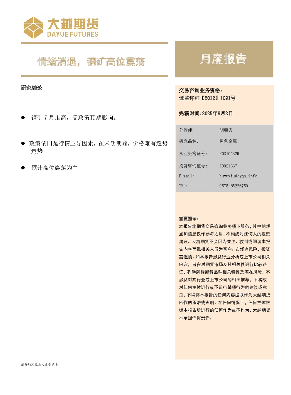 报告封面
