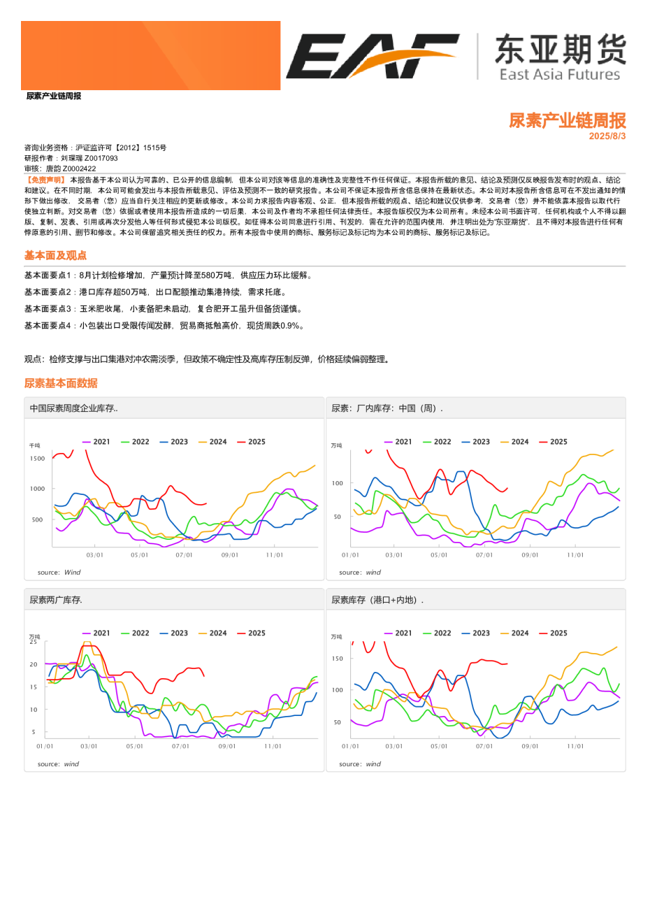尿素产业链周报
