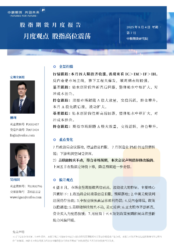 股指期货7月月报