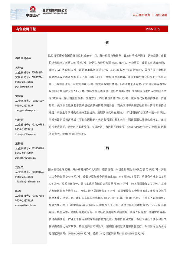 有色金属日报