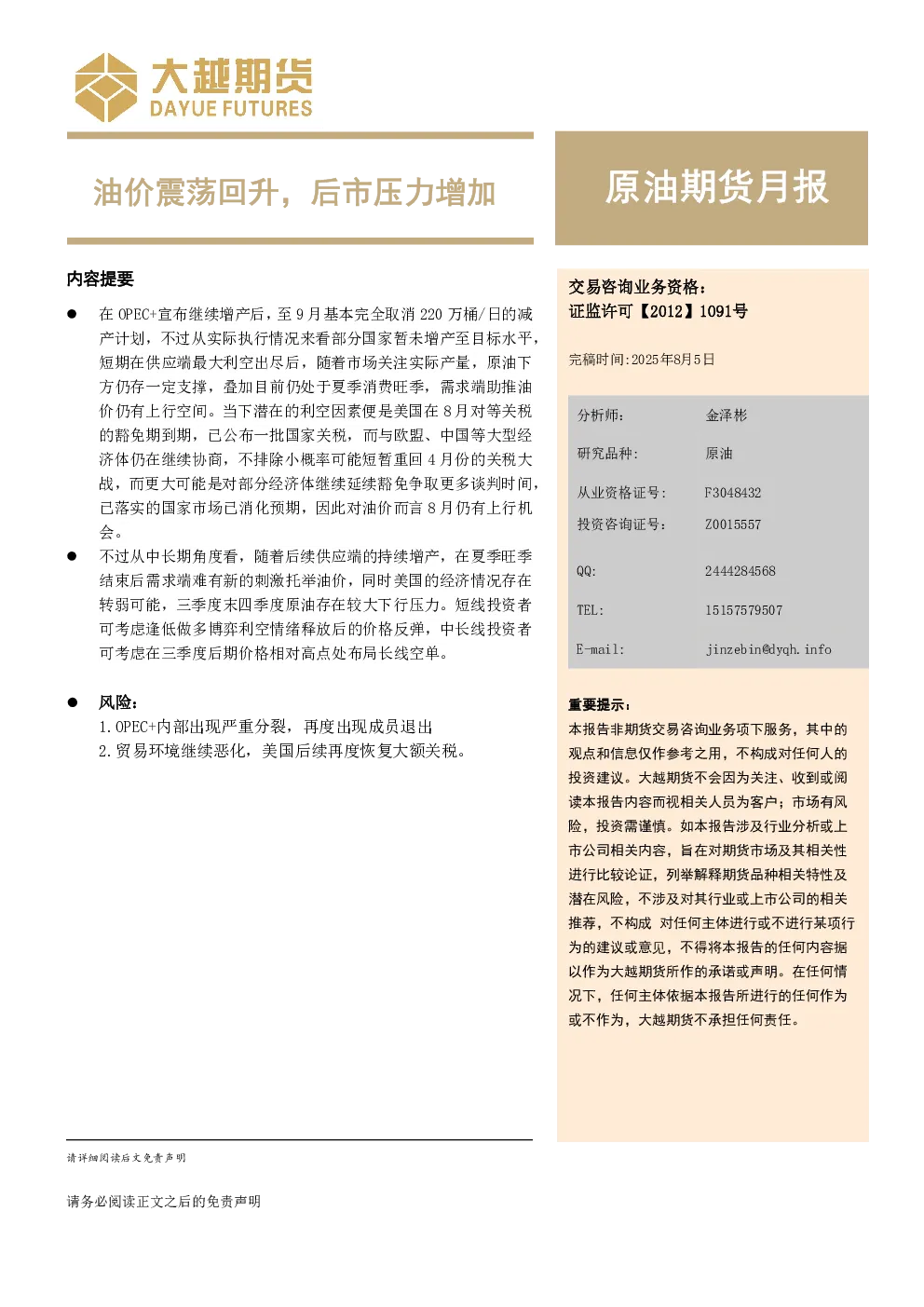 报告封面