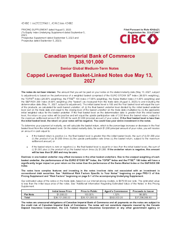 加拿大帝国商业银行美股招股说明书(2025-08-07版)