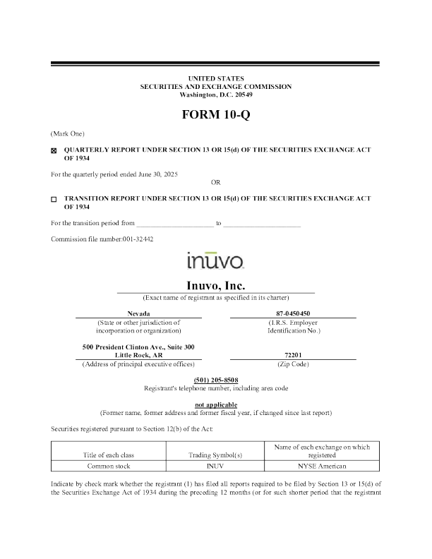 Inuvo Inc 2025年季度报告