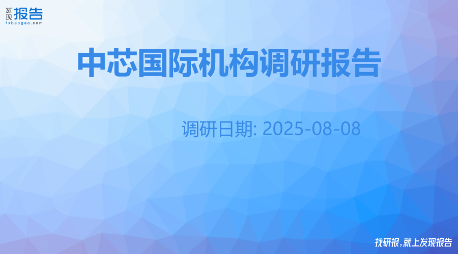 中芯国际机构调研纪要