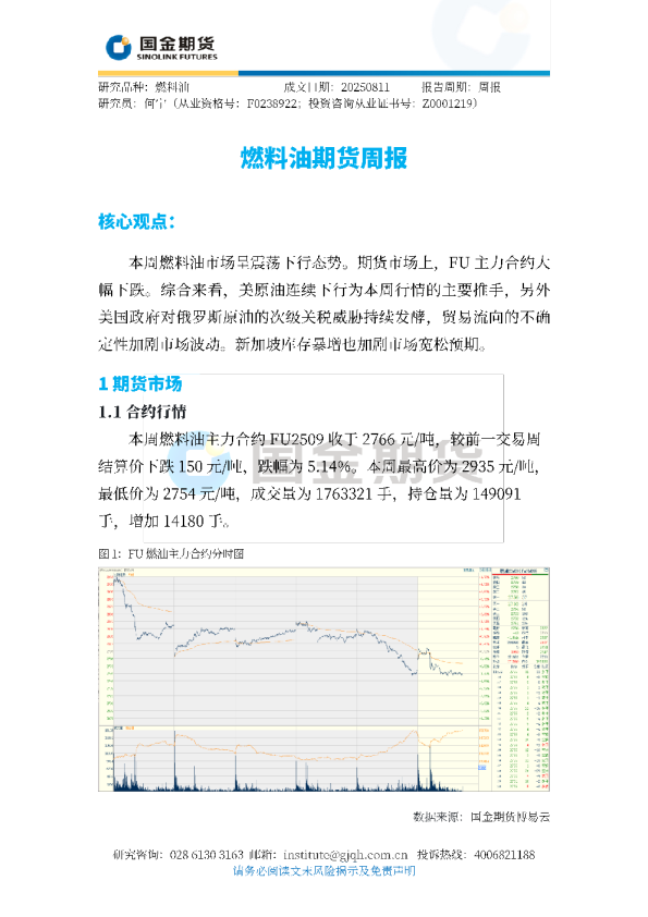 燃料油期货周报