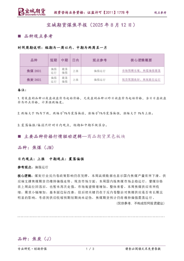 煤焦早报