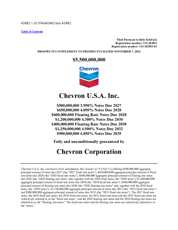 雪佛龙美股招股说明书(2025-08-12版)