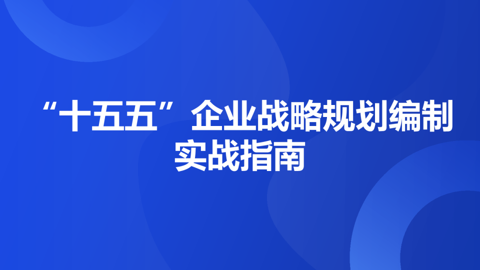 “十五五”企业战略规划编制实战指南