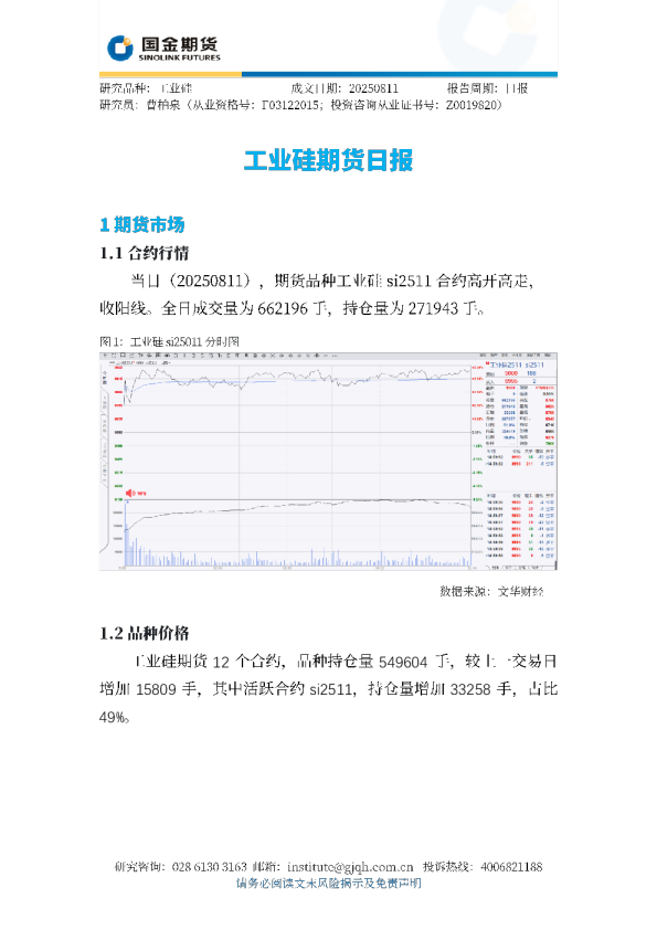 工业硅期货日报