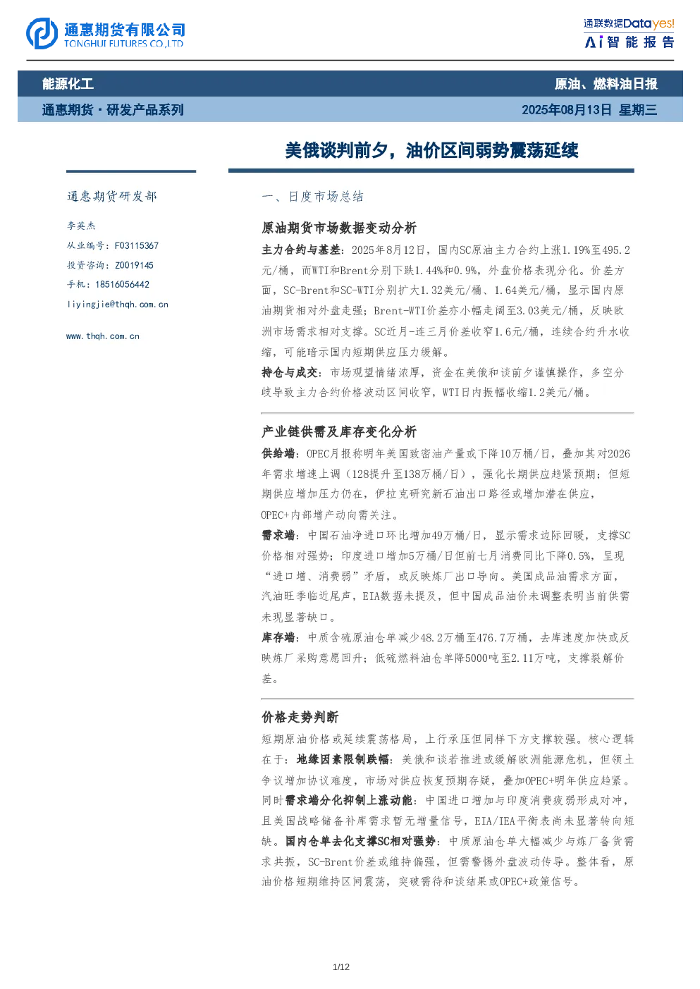 报告封面