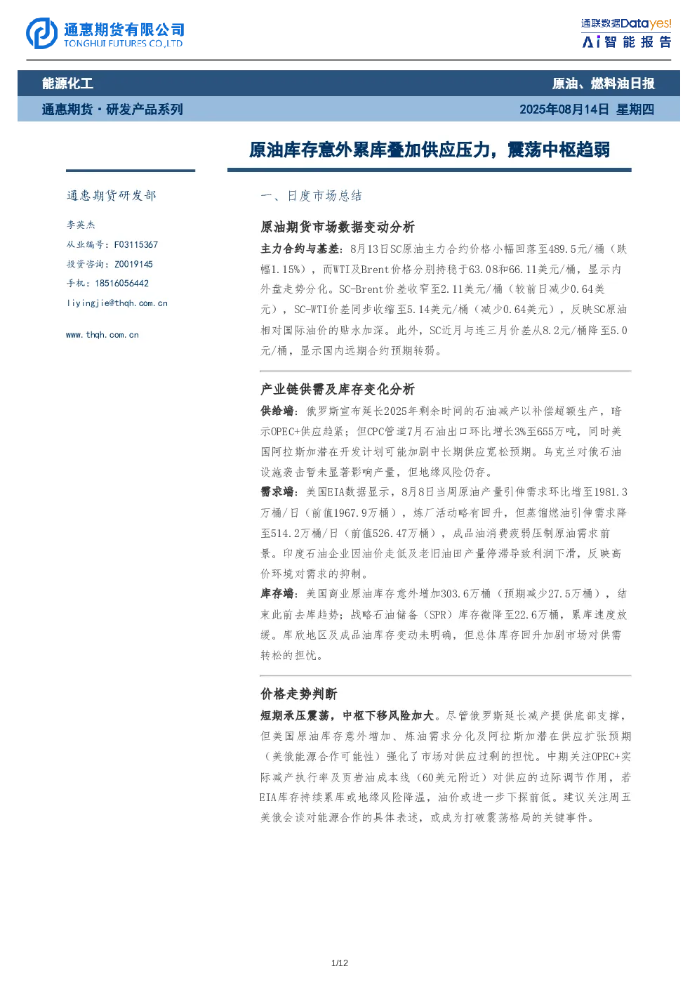 报告封面