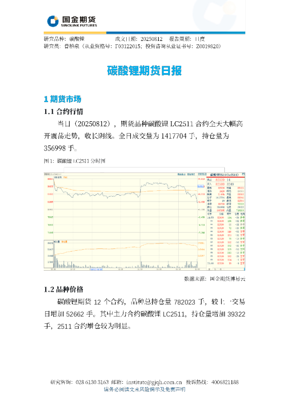 碳酸锂期货日报