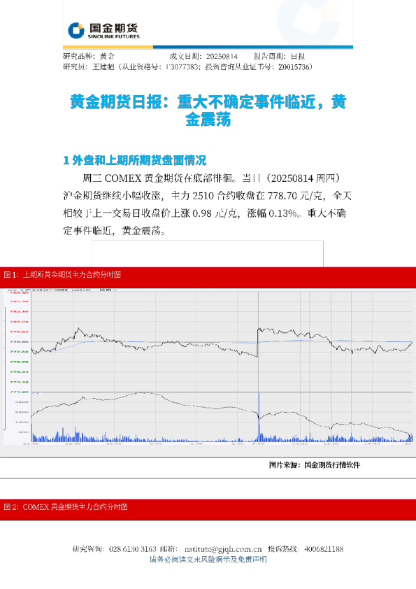 黄金期货日报：重大不确定事件临近，黄金震荡