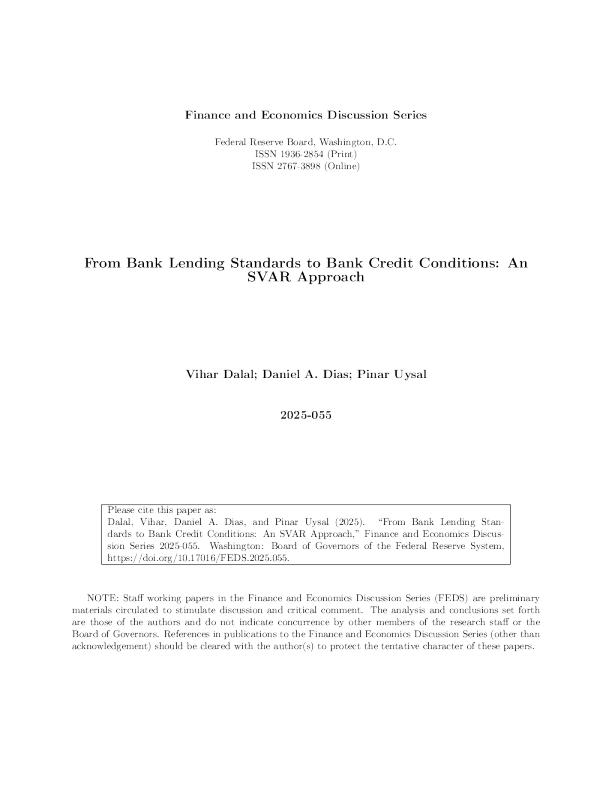 从银行贷款标准到银行信贷条件：一种SVAR方法