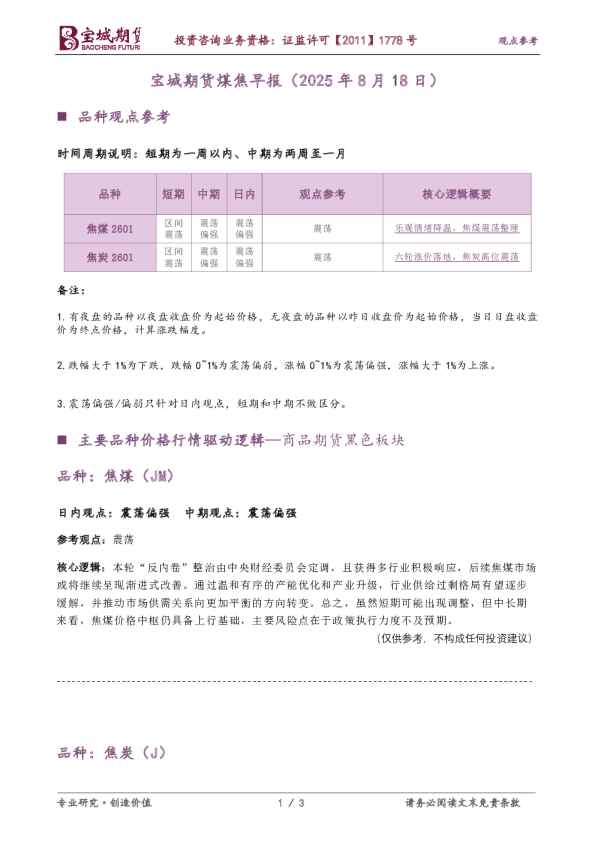 煤焦早报