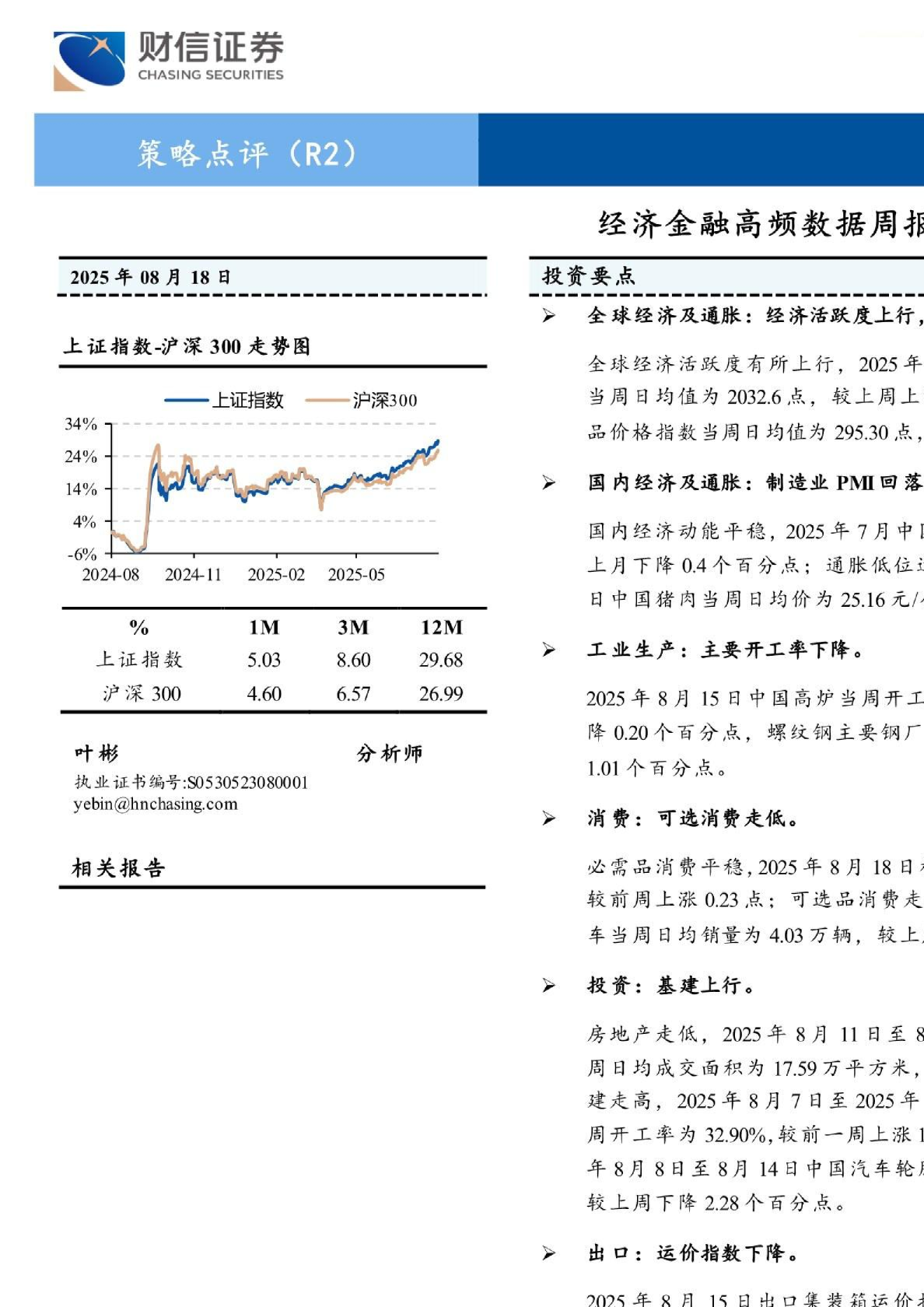 经济金融高频数据周报（8.18-08.22）